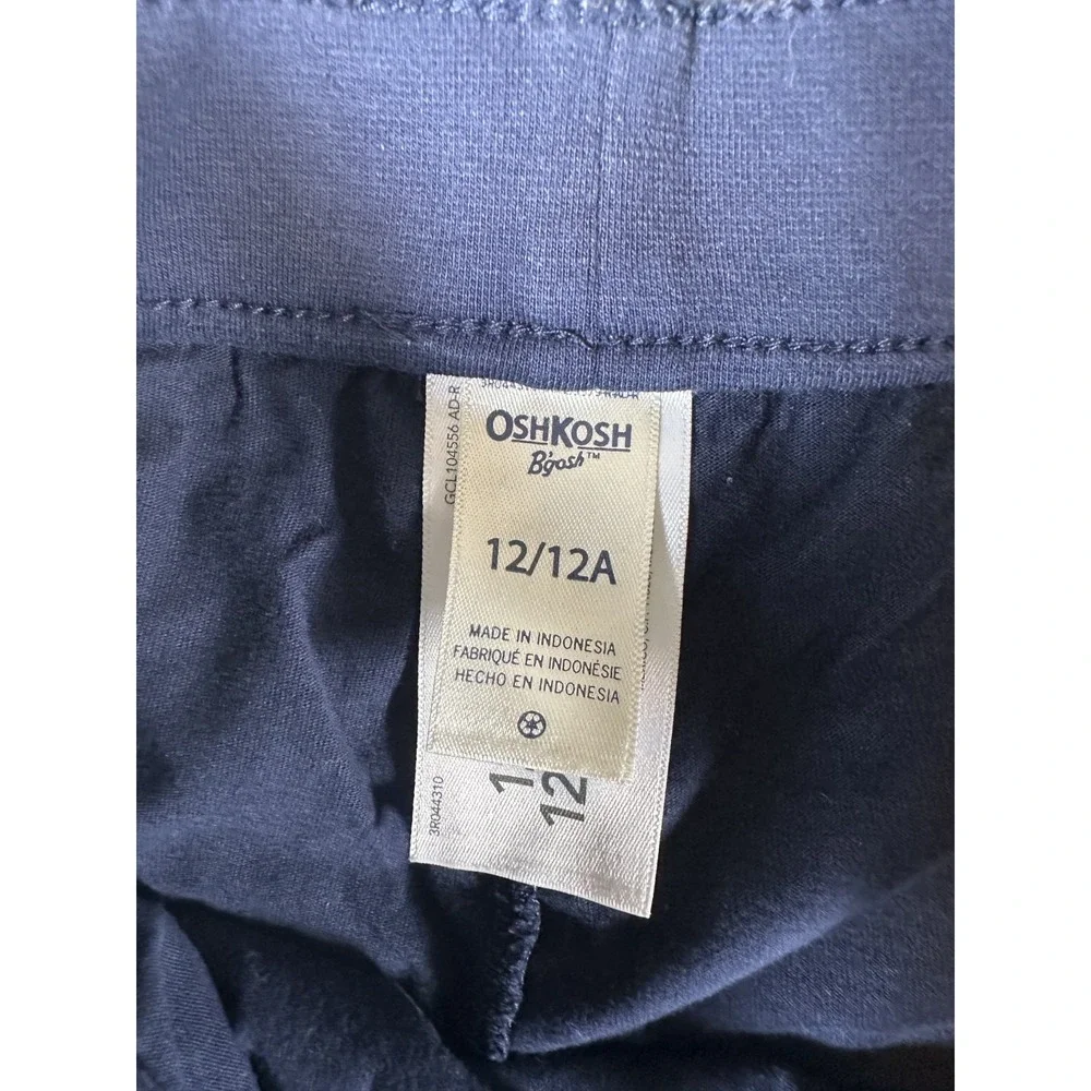 Lot of 2 Girls Oshkosh B'gosh Uniform Skirts Sz 12A Navy Pleated Pull On Stretch